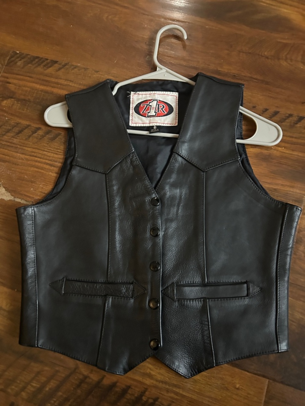Black Leather Women's Vest